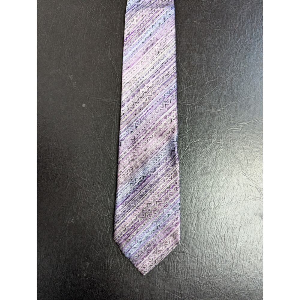 Missoni‎ Necktie Silk Purple Blue Patterned Men's Italian Designer Tie